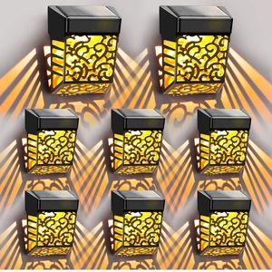 - Solar Deck Lights, 8 Pack Solar Fence Lights Waterproof,